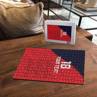 Custom Bailiwick of Jersey Cricket Puzzle Jer Lions Champion Red Version - Wonder Print Shop