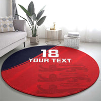 Custom Bailiwick of Jersey Cricket Round Carpet Jer Lions Champion Red Version - Wonder Print Shop