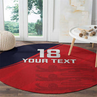 Custom Bailiwick of Jersey Cricket Round Carpet Jer Lions Champion Red Version - Wonder Print Shop