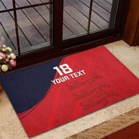 Custom Bailiwick of Jersey Cricket Rubber Doormat Jer Lions Champion Red Version - Wonder Print Shop