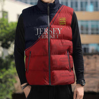 Custom Bailiwick of Jersey Cricket Sleeveless Puffer Jacket Jer Lions Champion Red Version - Wonder Print Shop