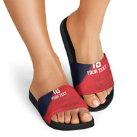 Custom Bailiwick of Jersey Cricket Slide Sandals Jer Lions Champion Red Version - Wonder Print Shop