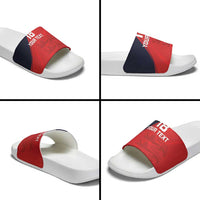 Custom Bailiwick of Jersey Cricket Slide Sandals Jer Lions Champion Red Version - Wonder Print Shop