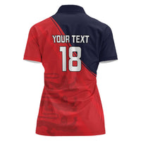 Custom Bailiwick of Jersey Cricket Women Polo Shirt Jer Lions Champion Red Version - Wonder Print Shop