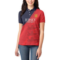 Custom Bailiwick of Jersey Cricket Women Polo Shirt Jer Lions Champion Red Version - Wonder Print Shop