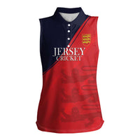 Custom Bailiwick of Jersey Cricket Women Sleeveless Polo Shirt Jer Lions Champion Red Version - Wonder Print Shop