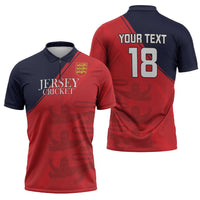 Custom Bailiwick of Jersey Cricket Zipper Polo Shirt Jer Lions Champion Red Version - Wonder Print Shop