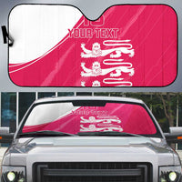 Custom Bailiwick of Jersey Cricket Auto Sun Shade Jer Lions Champion Pink Version - Wonder Print Shop