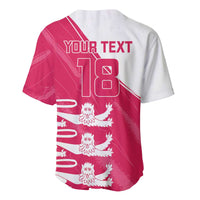 Custom Bailiwick of Jersey Cricket Baseball Jersey Jer Lions Champion Pink Version - Wonder Print Shop