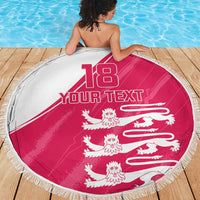 Custom Bailiwick of Jersey Cricket Beach Blanket Jer Lions Champion Pink Version - Wonder Print Shop