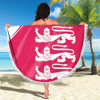 Custom Bailiwick of Jersey Cricket Beach Blanket Jer Lions Champion Pink Version - Wonder Print Shop