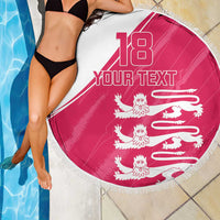 Custom Bailiwick of Jersey Cricket Beach Blanket Jer Lions Champion Pink Version - Wonder Print Shop