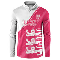 Custom Bailiwick of Jersey Cricket Button Sweatshirt Jer Lions Champion Pink Version - Wonder Print Shop