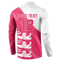 Custom Bailiwick of Jersey Cricket Button Sweatshirt Jer Lions Champion Pink Version - Wonder Print Shop