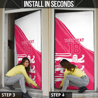Custom Bailiwick of Jersey Cricket Door Cover Jer Lions Champion Pink Version - Wonder Print Shop