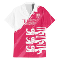 Custom Bailiwick of Jersey Cricket Family Matching Mermaid Dress and Hawaiian Shirt Jer Lions Champion Pink Version - Wonder Print Shop
