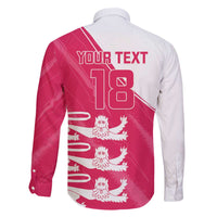 Custom Bailiwick of Jersey Cricket Family Matching Off The Shoulder Long Sleeve Dress and Hawaiian Shirt Jer Lions Champion Pink Version - Wonder Print Shop