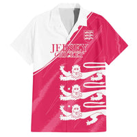 Custom Bailiwick of Jersey Cricket Family Matching Off Shoulder Maxi Dress and Hawaiian Shirt Jer Lions Champion Pink Version - Wonder Print Shop