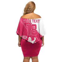 Custom Bailiwick of Jersey Cricket Family Matching Off Shoulder Short Dress and Hawaiian Shirt Jer Lions Champion Pink Version - Wonder Print Shop