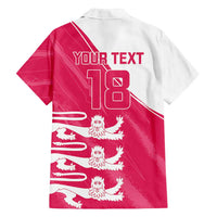 Custom Bailiwick of Jersey Cricket Family Matching Puletasi and Hawaiian Shirt Jer Lions Champion Pink Version - Wonder Print Shop