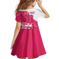 Custom Bailiwick of Jersey Cricket Family Matching Short Sleeve Bodycon Dress and Hawaiian Shirt Jer Lions Champion Pink Version - Wonder Print Shop