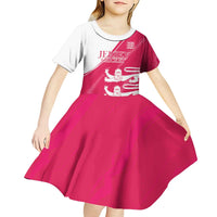 Custom Bailiwick of Jersey Cricket Kid Short Sleeve Dress Jer Lions Champion Pink Version - Wonder Print Shop