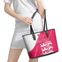 Custom Bailiwick of Jersey Cricket Leather Tote Bag Jer Lions Champion Pink Version - Wonder Print Shop