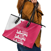 Custom Bailiwick of Jersey Cricket Leather Tote Bag Jer Lions Champion Pink Version - Wonder Print Shop