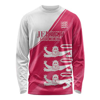 Custom Bailiwick of Jersey Cricket Long Sleeve Shirt Jer Lions Champion Pink Version - Wonder Print Shop