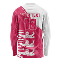 Custom Bailiwick of Jersey Cricket Long Sleeve Shirt Jer Lions Champion Pink Version - Wonder Print Shop