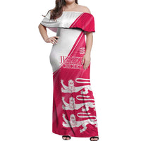 Custom Bailiwick of Jersey Cricket Off Shoulder Maxi Dress Jer Lions Champion Pink Version - Wonder Print Shop
