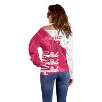 Custom Bailiwick of Jersey Cricket Off Shoulder Sweater Jer Lions Champion Pink Version - Wonder Print Shop