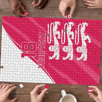 Custom Bailiwick of Jersey Cricket Puzzle Jer Lions Champion Pink Version - Wonder Print Shop