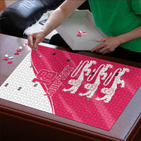 Custom Bailiwick of Jersey Cricket Puzzle Jer Lions Champion Pink Version - Wonder Print Shop