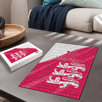 Custom Bailiwick of Jersey Cricket Puzzle Jer Lions Champion Pink Version - Wonder Print Shop