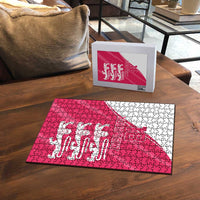 Custom Bailiwick of Jersey Cricket Puzzle Jer Lions Champion Pink Version - Wonder Print Shop