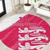 Custom Bailiwick of Jersey Cricket Round Carpet Jer Lions Champion Pink Version - Wonder Print Shop