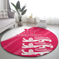 Custom Bailiwick of Jersey Cricket Round Carpet Jer Lions Champion Pink Version - Wonder Print Shop