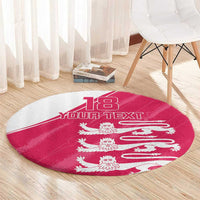 Custom Bailiwick of Jersey Cricket Round Carpet Jer Lions Champion Pink Version - Wonder Print Shop