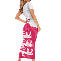 Custom Bailiwick of Jersey Cricket Short Sleeve Bodycon Dress Jer Lions Champion Pink Version - Wonder Print Shop