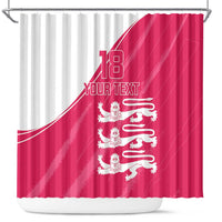 Custom Bailiwick of Jersey Cricket Shower Curtain Jer Lions Champion Pink Version - Wonder Print Shop