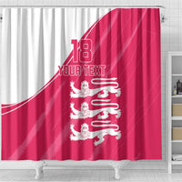 Custom Bailiwick of Jersey Cricket Shower Curtain Jer Lions Champion Pink Version - Wonder Print Shop