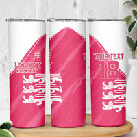 Custom Bailiwick of Jersey Cricket Skinny Tumbler Jer Lions Champion Pink Version - Wonder Print Shop