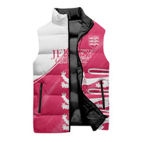 Custom Bailiwick of Jersey Cricket Sleeveless Puffer Jacket Jer Lions Champion Pink Version - Wonder Print Shop