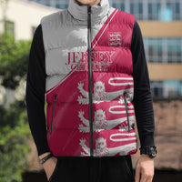 Custom Bailiwick of Jersey Cricket Sleeveless Puffer Jacket Jer Lions Champion Pink Version - Wonder Print Shop