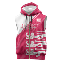 Custom Bailiwick of Jersey Cricket Sleeveless Zip Hoodie Jer Lions Champion Pink Version - Wonder Print Shop