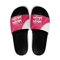 Custom Bailiwick of Jersey Cricket Slide Sandals Jer Lions Champion Pink Version - Wonder Print Shop