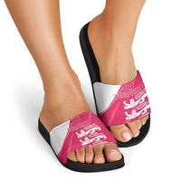 Custom Bailiwick of Jersey Cricket Slide Sandals Jer Lions Champion Pink Version - Wonder Print Shop