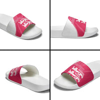 Custom Bailiwick of Jersey Cricket Slide Sandals Jer Lions Champion Pink Version - Wonder Print Shop
