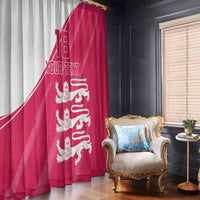 Custom Bailiwick of Jersey Cricket Window Curtain Jer Lions Champion Pink Version - Wonder Print Shop